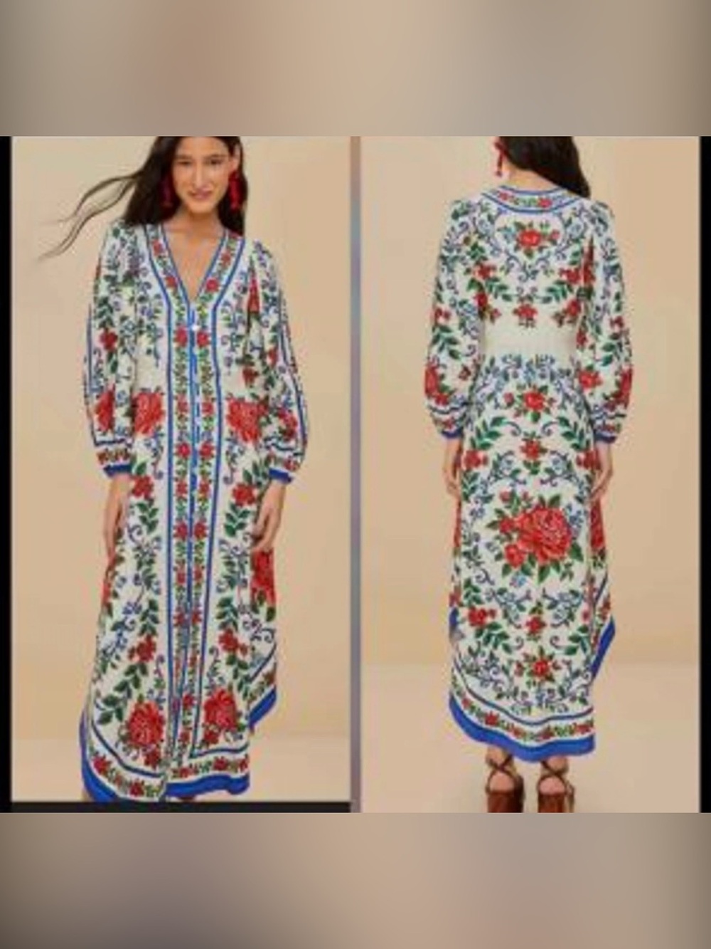 FARM Rio Floral Embroidery Linen Dress. Brand New!!! Never worn! - Picture 2 of 6